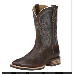 Ariat Quickdraw 10006714 Men Size 12 D Cowboy Western Boots Brown Blue Leather